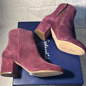 Splendid Women's Ankle Boots - Burgundy Genuine Suede